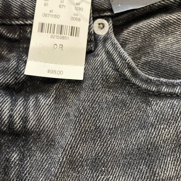 Express Ladies High Waisted Black Ripped Straight Ankle Jeans NWT Size 0R - Picture 5 of 6